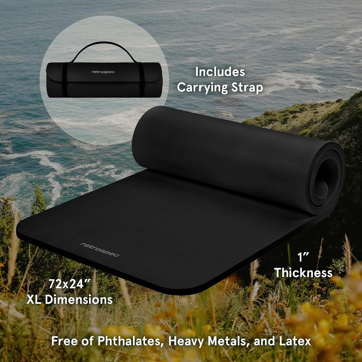 Thick Non Slip Yoga Mat With Strap