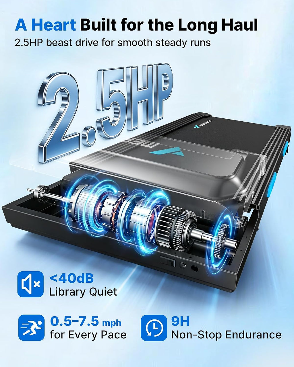 Brushless Foldable Incline Treadmill with Smart APP