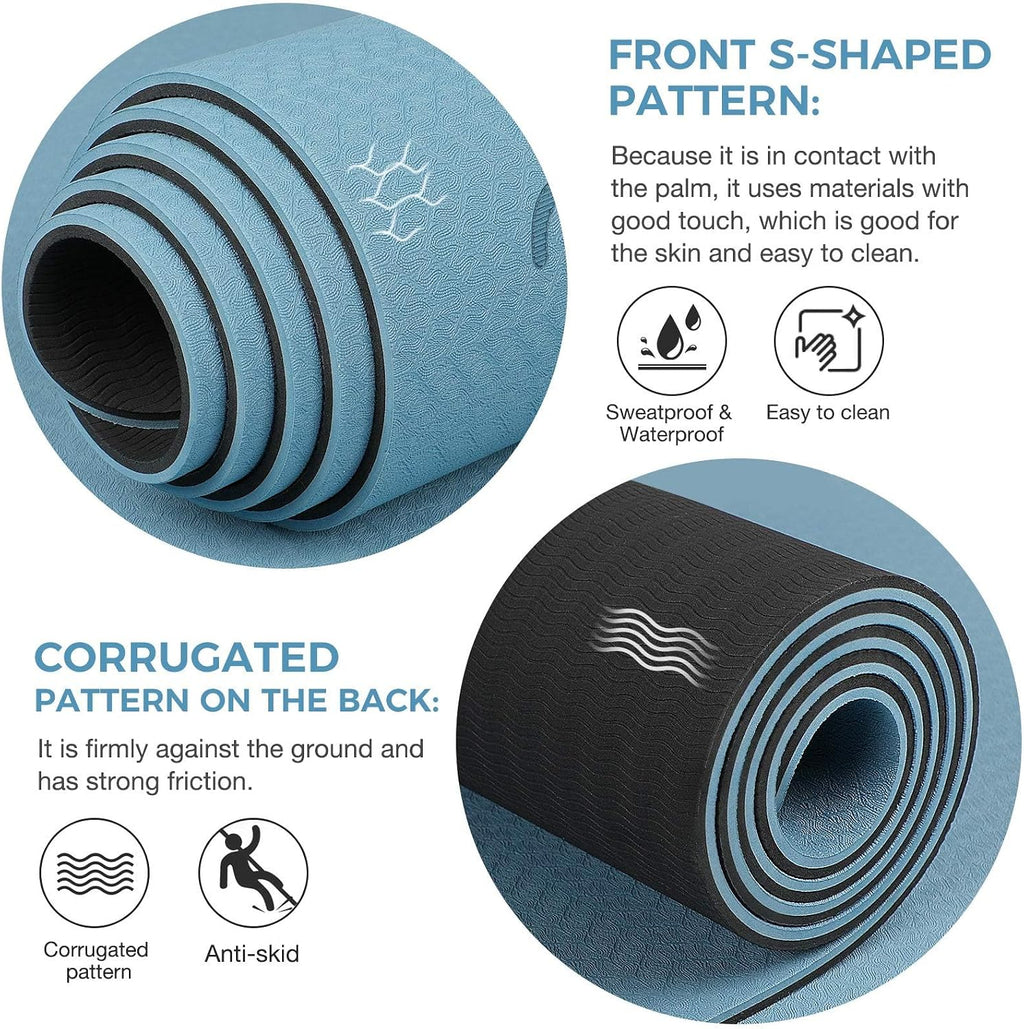 Wide TPE Yoga Mat Alignment Marked