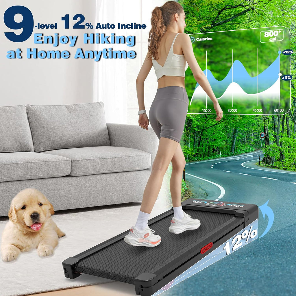 Incline Under Desk Treadmill with Bluetooth Speaker