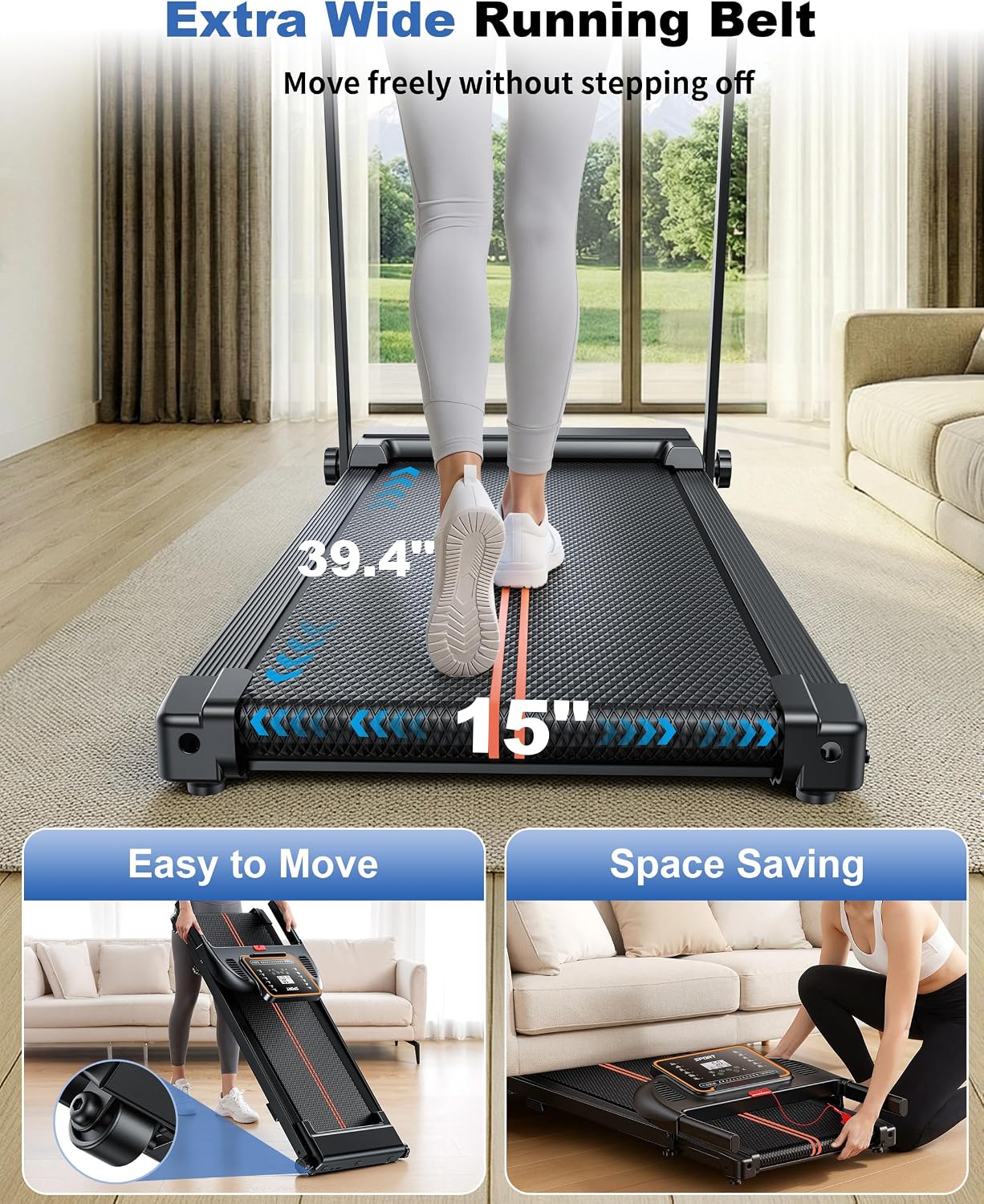 Foldable Quiet Under Desk Walking Pad
